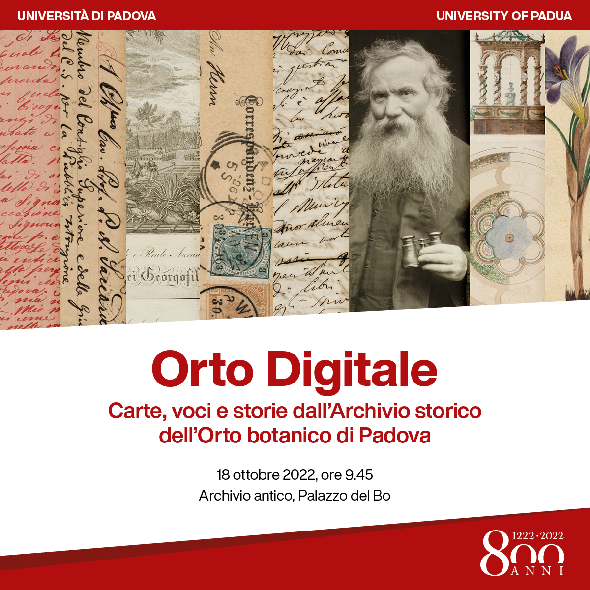 Orto digitale. Carte, voci e storie dall’Archivio storico dell’Orto botanico di Padova. Giornata di studio